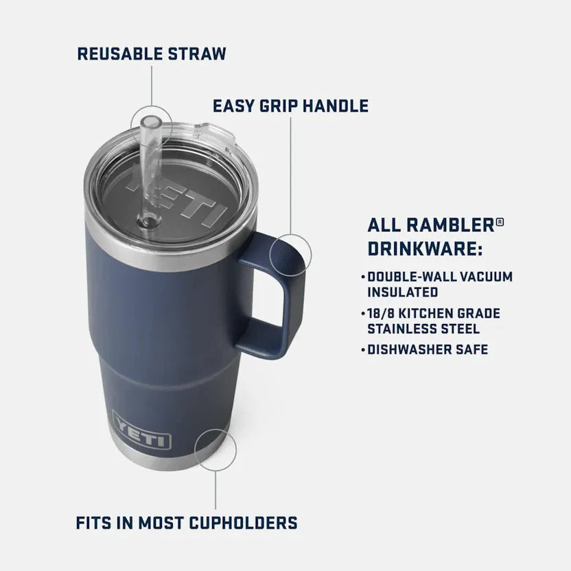 Yeti Rambler 25oz Straw Mug Black