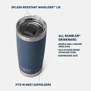 Yeti Rambler 20oz Tumbler Charcoal